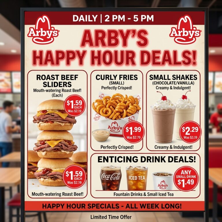 arby's happy hour menu