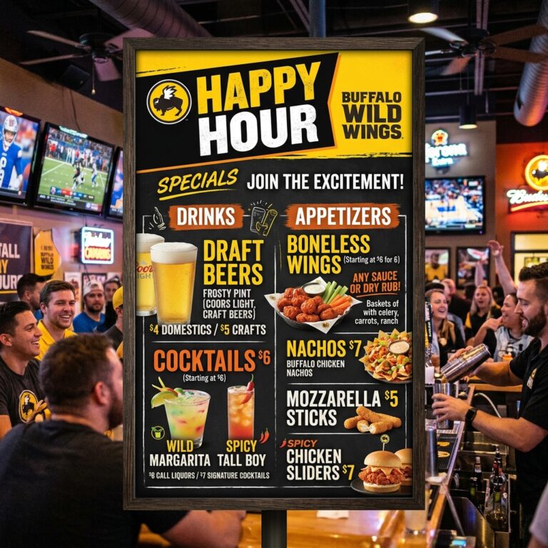 happy hour menu bww