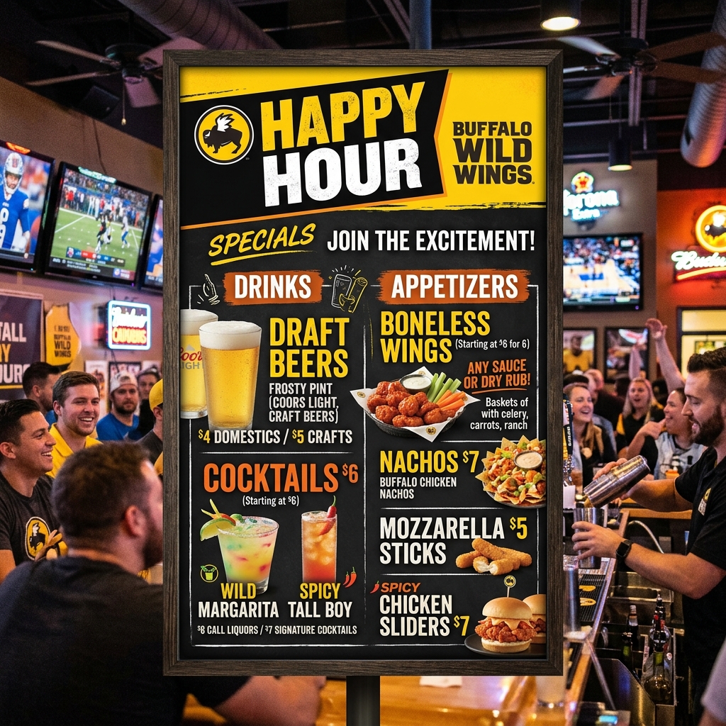 happy hour menu bww
