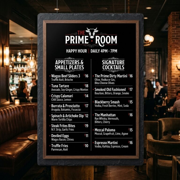 stk happy hour menu
